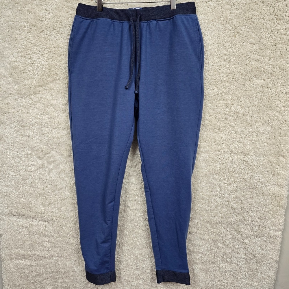 Mugsy Jogger‎ Pants Men's Large Blue Drawstring Stretch Knit Sweatpants